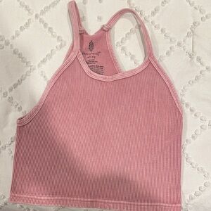 FP Movement Free people Pink Ribbed Tank Top
